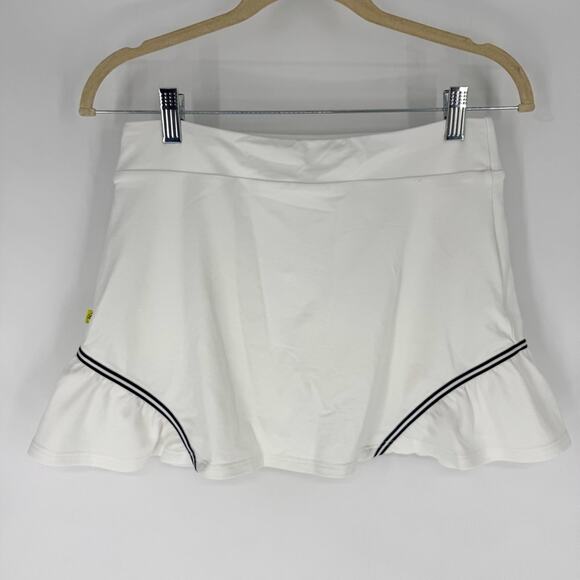 L’Oeuf Poché Baseline Tennis Top and Skort Matching Set White with Navy Trim Sm - Picture 8 of 15